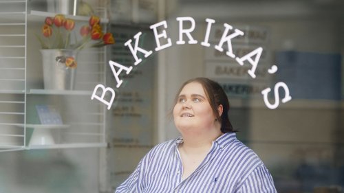 Erika Poussa in her bakery shop