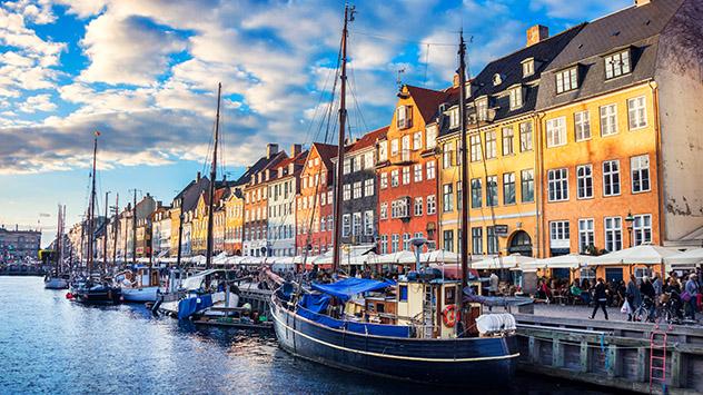 Denmark Nyhavn location boats and water