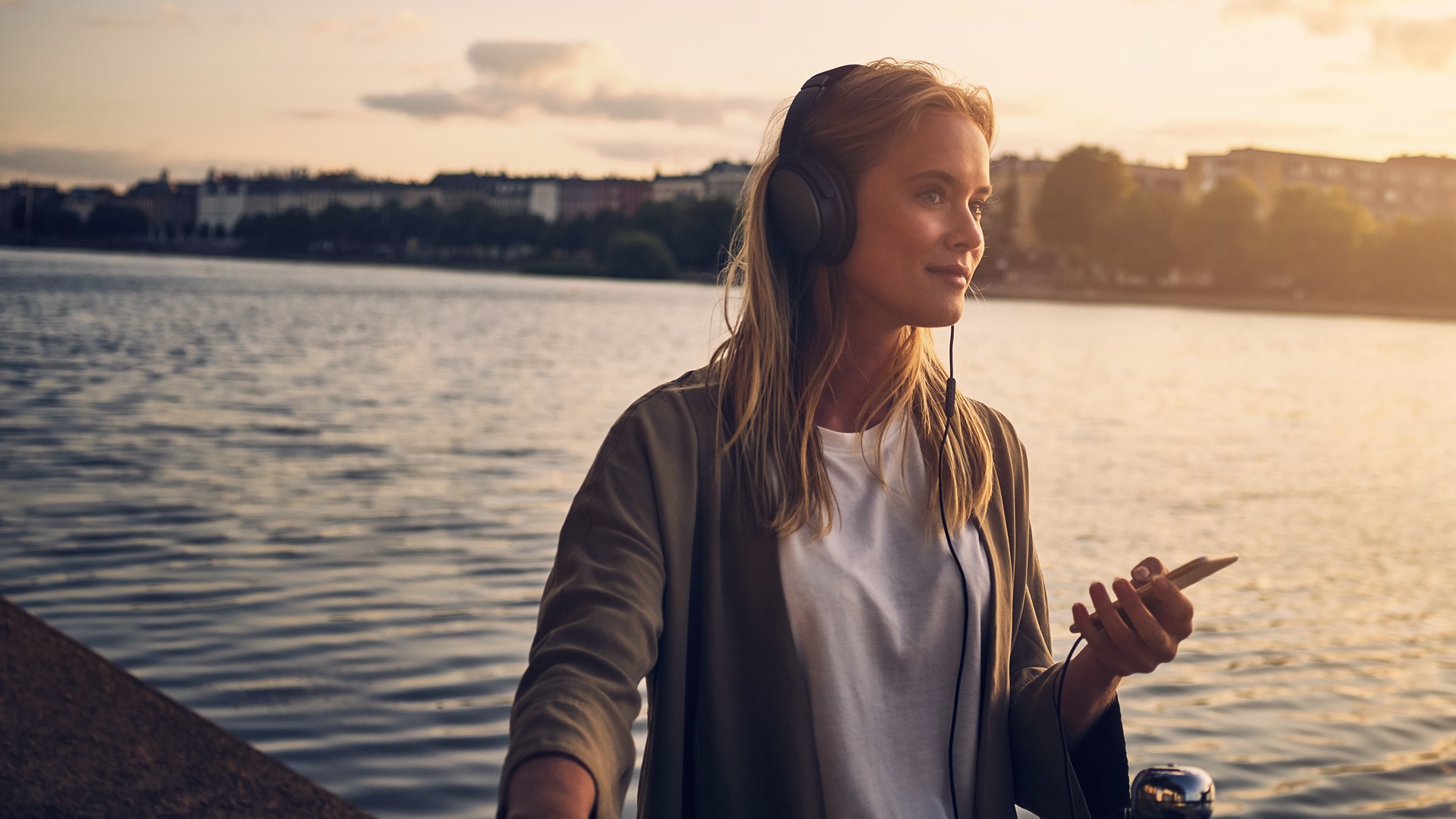 Young women listen to music