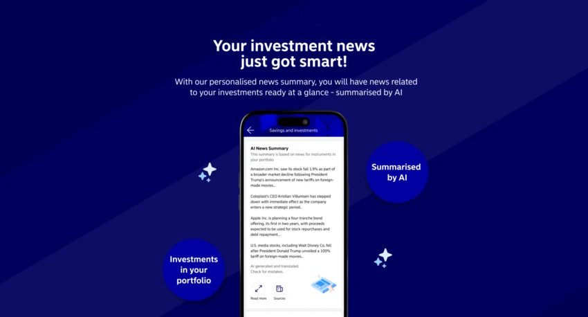 Showing a mock-up of how the overview looks in the mobile bank app. 