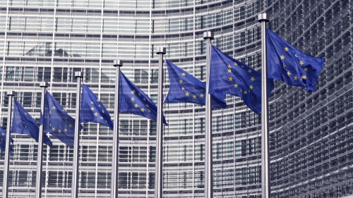 European flags in Brussel