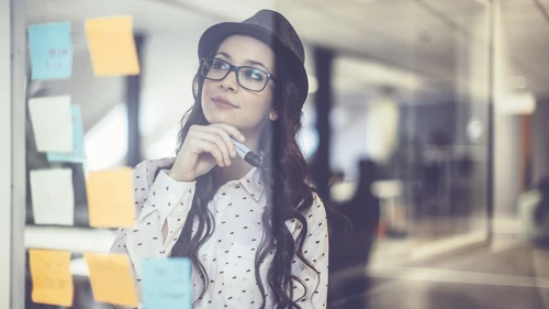 Woman planning in creative office