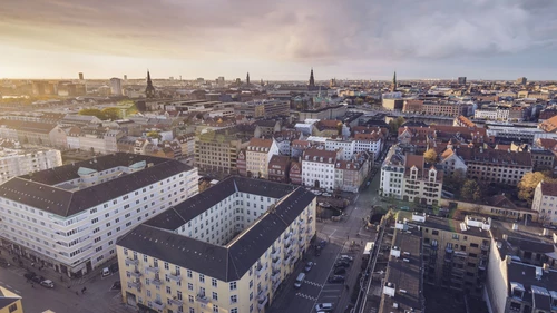Aerial of Copenhagen, the capital of Denmark