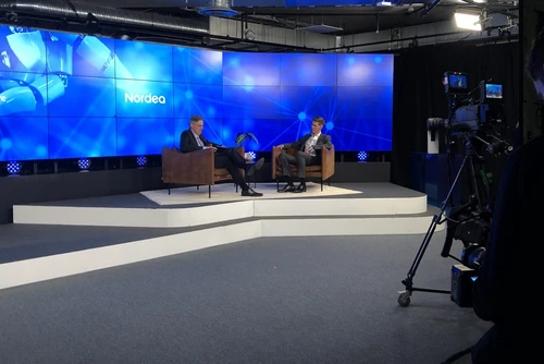Erik Zingmark talking with Johan Trocmé at Nordea event