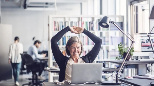 Smiling business woman at the office