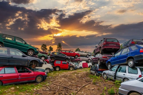 Cars stacked on top of eachother
