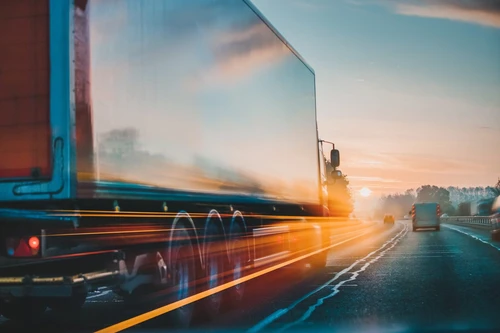 Truck on highway