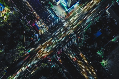 Intersection at night