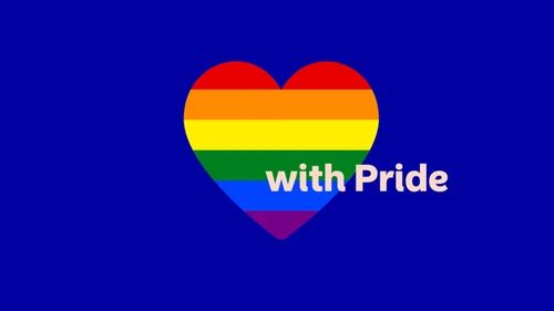 Nordea heart with Pride flag colours