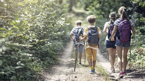 Family hiking