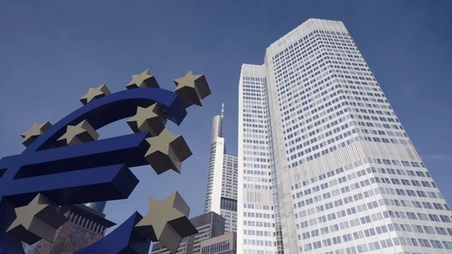 Giant euro sign ECB European Central Bank tower