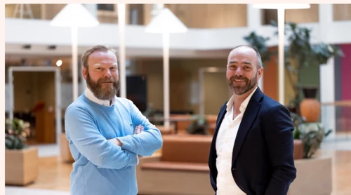  SÅ POTENSIALET: Arve Munthe Ommedal (t. v.) er senior kunderådgiver i Nordea Startup & Growth og har samarbeidet tett med Thor Einar Strand. –  Nordea så det samme potensialet som vi ser i StrømKontroll, forteller Strand.