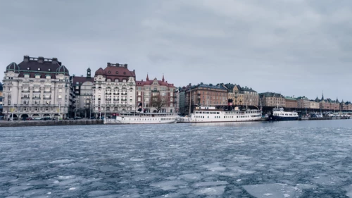 Stockholm´s city pier in winter