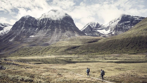 Hikers in mountains
