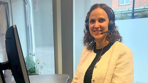 Rådgivaren Jenny Juvani på kontoret i Luleå. 
