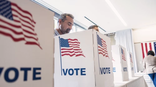 Americans voting in an election
