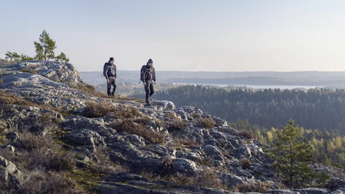 Two men hiking 