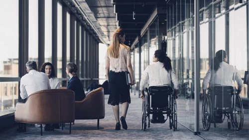 Two colleagues at a workplace