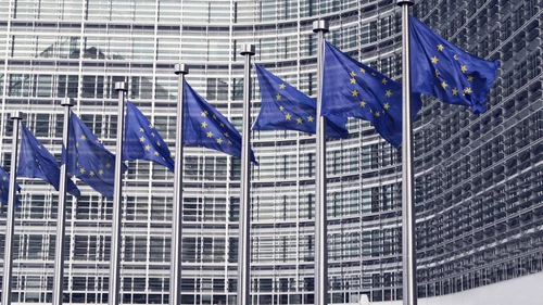 European flags in Brussels