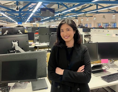 Women smiling at the office