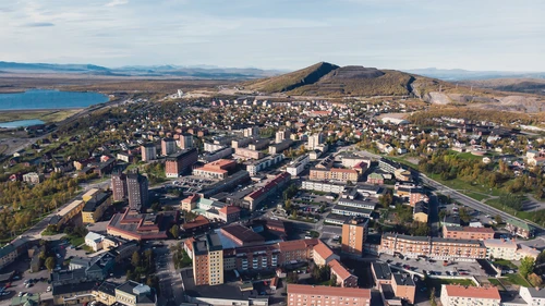 A birds view over Kiruna in summer time