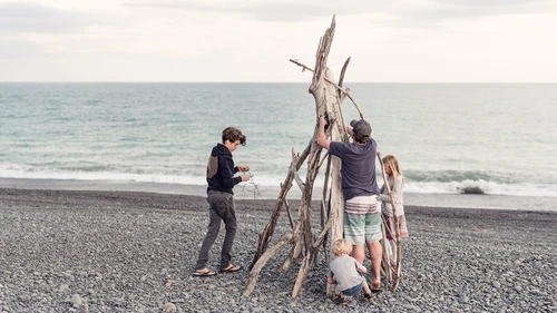 Family at the beach