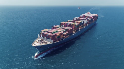 Container Ship on ocean