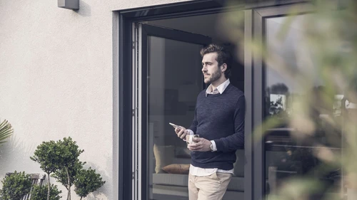 Man having coffee at home 