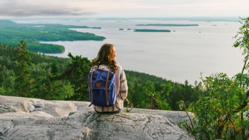 Girl looking out on the horizon