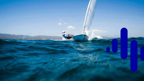 Sailor in blue sea.