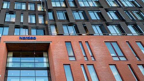 The Nordea office facade in Helsinki.