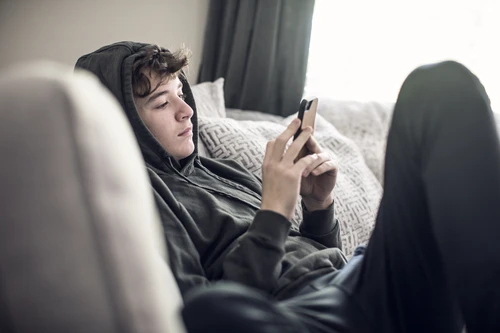 Boy with smartphone