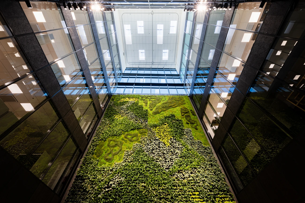 Green wall at Nordea Campus in Helsinki