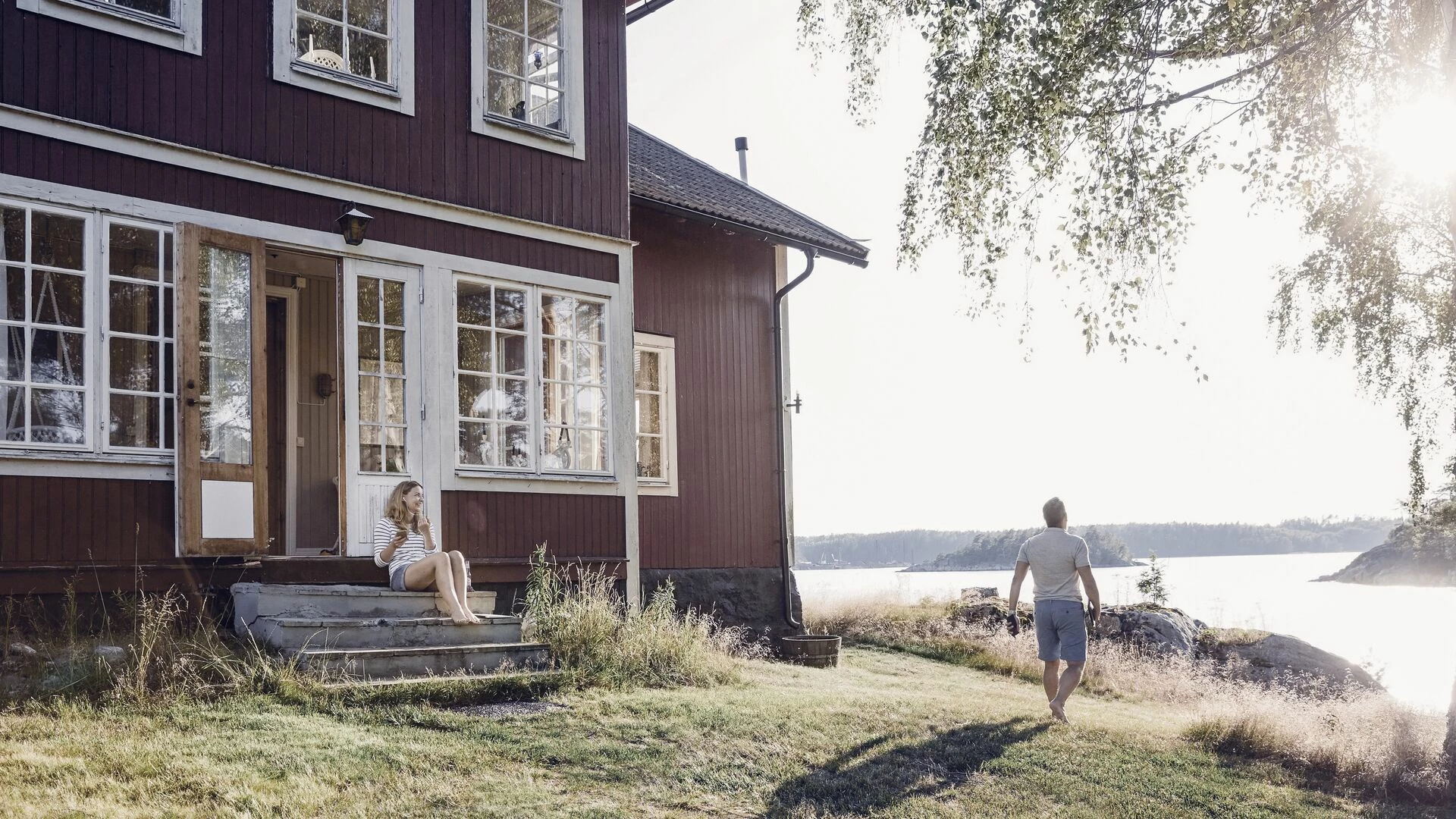Couple at summer house