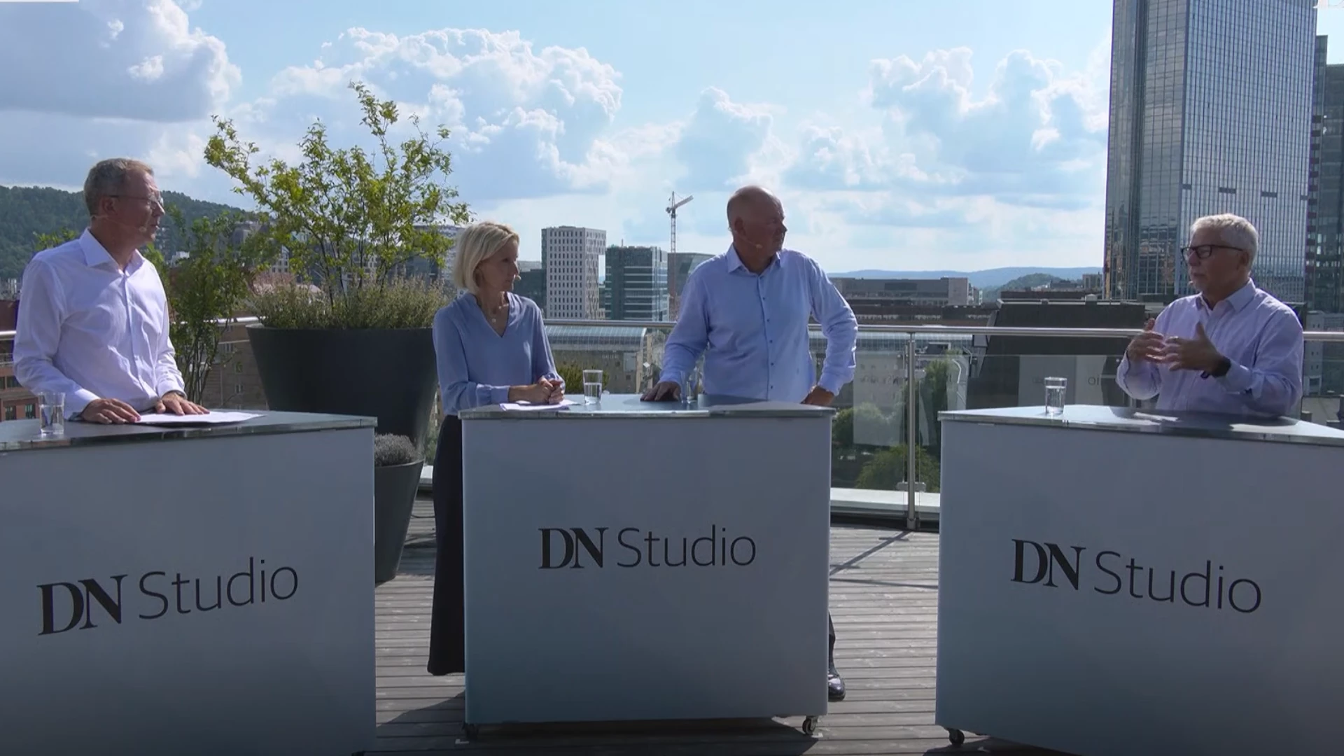 Idar Kreutzer, Randi Marjamaa, Jon Brenden og Erik Bruce i DN Studio