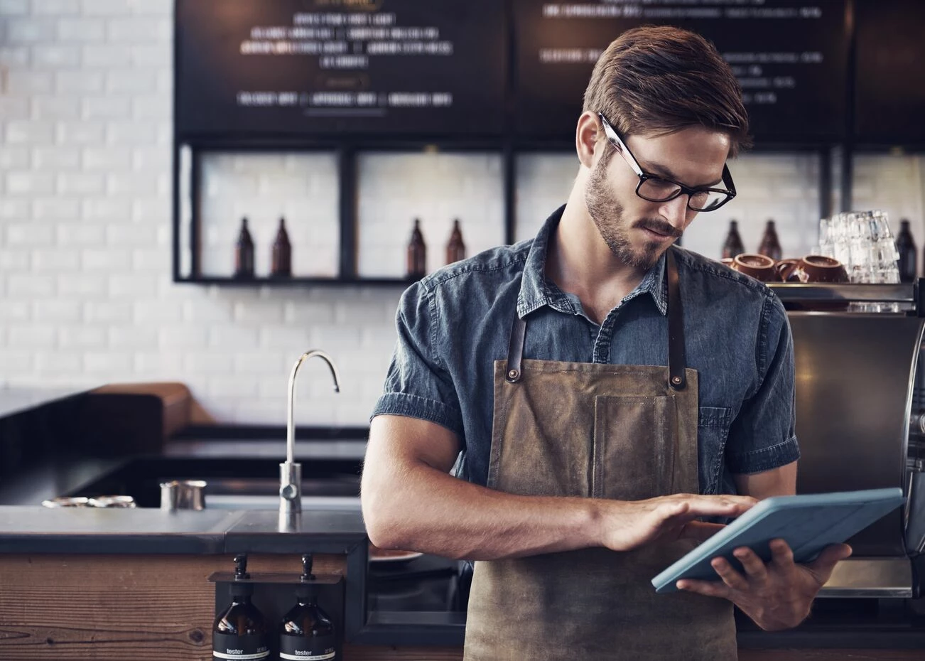Entrepreneur in cafe