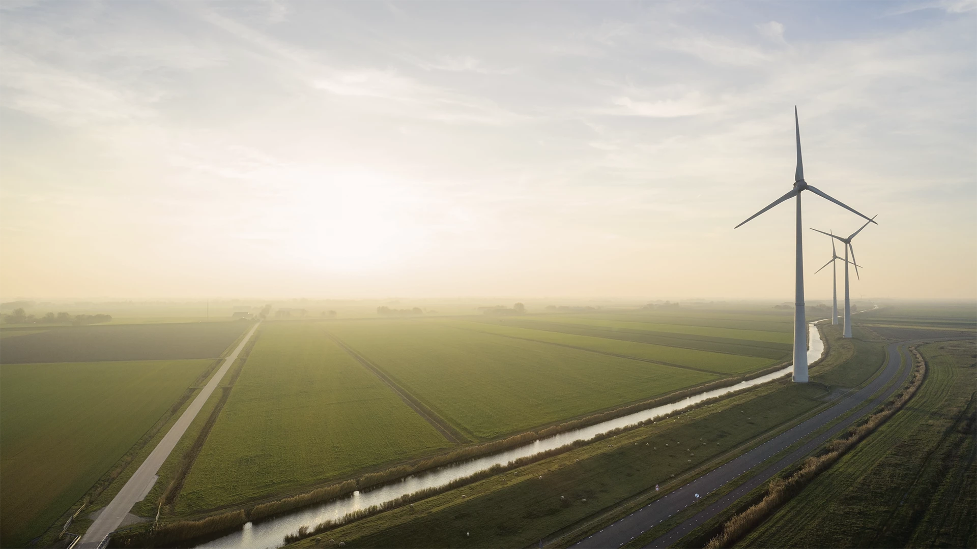Landscape with windmills