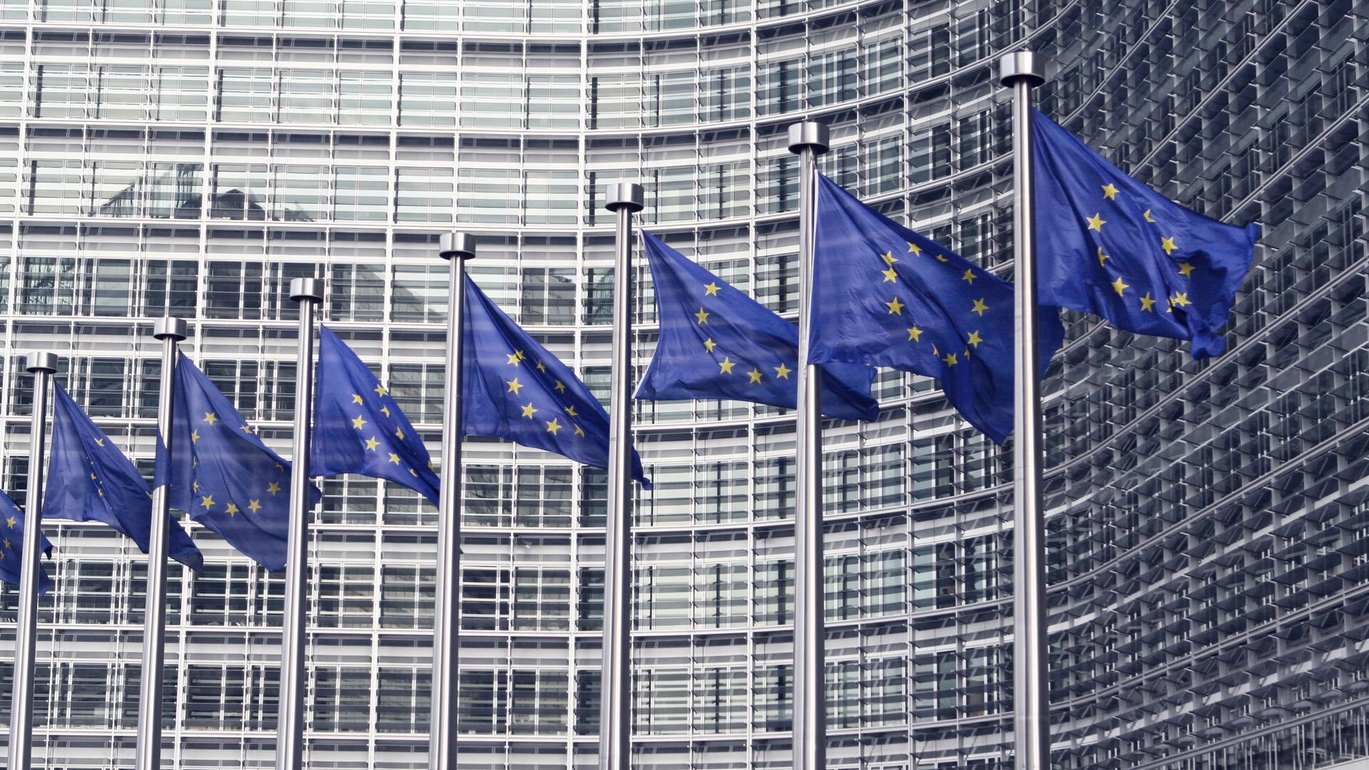 European flags in Brussels