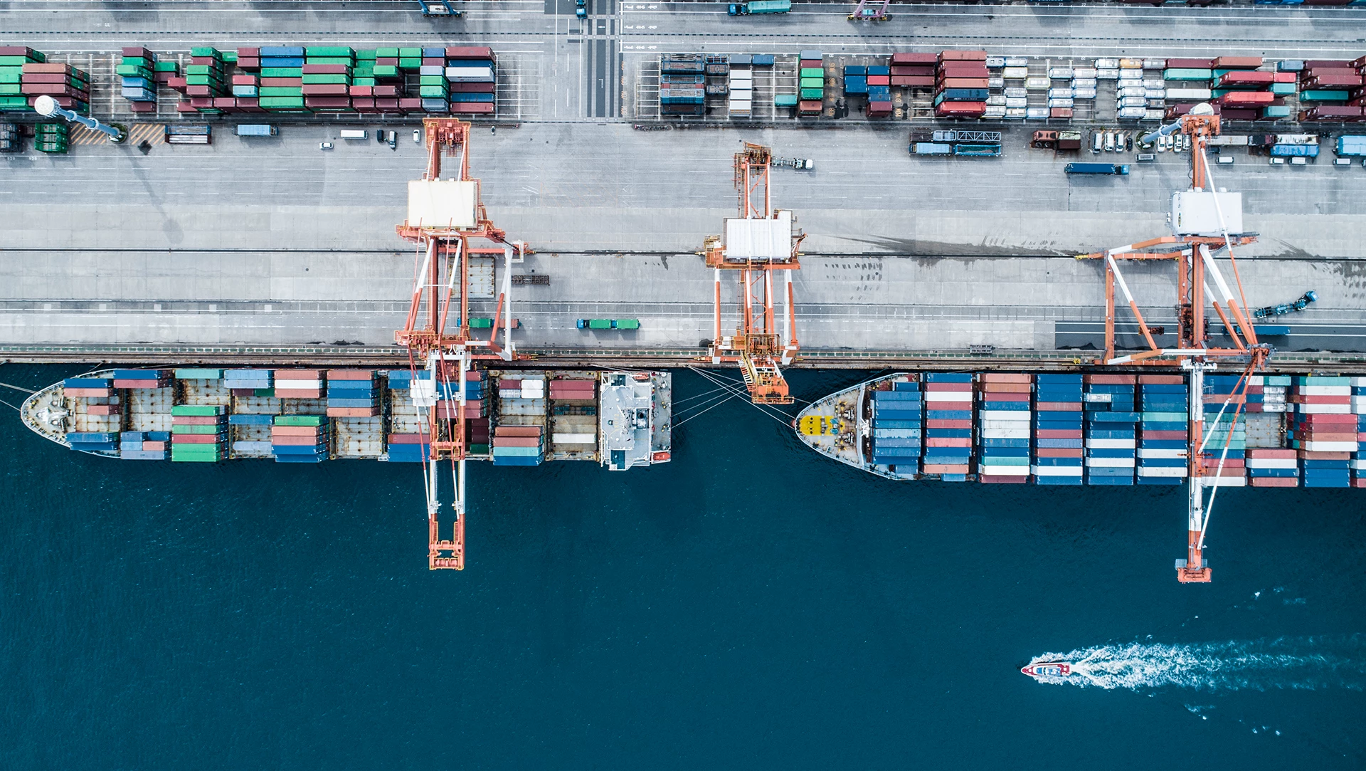 Shipping boats at the harbor