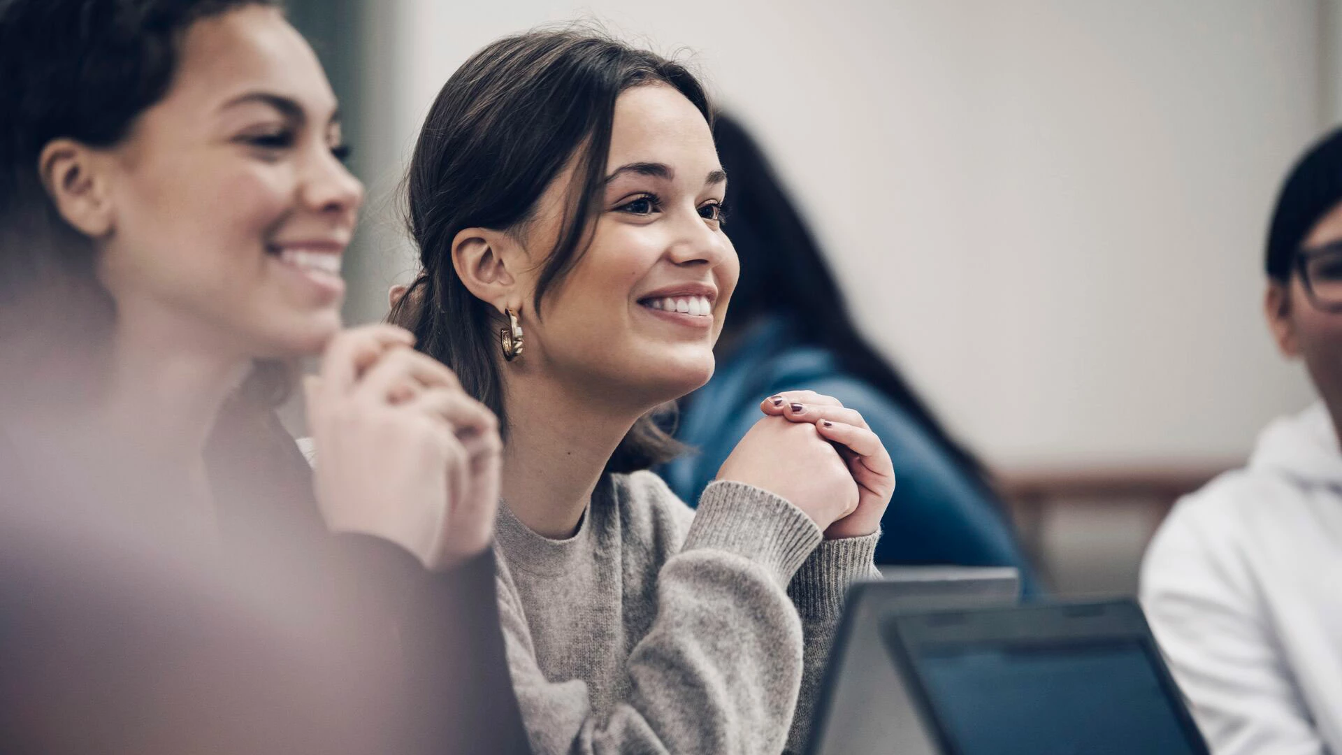 Female students in classroom