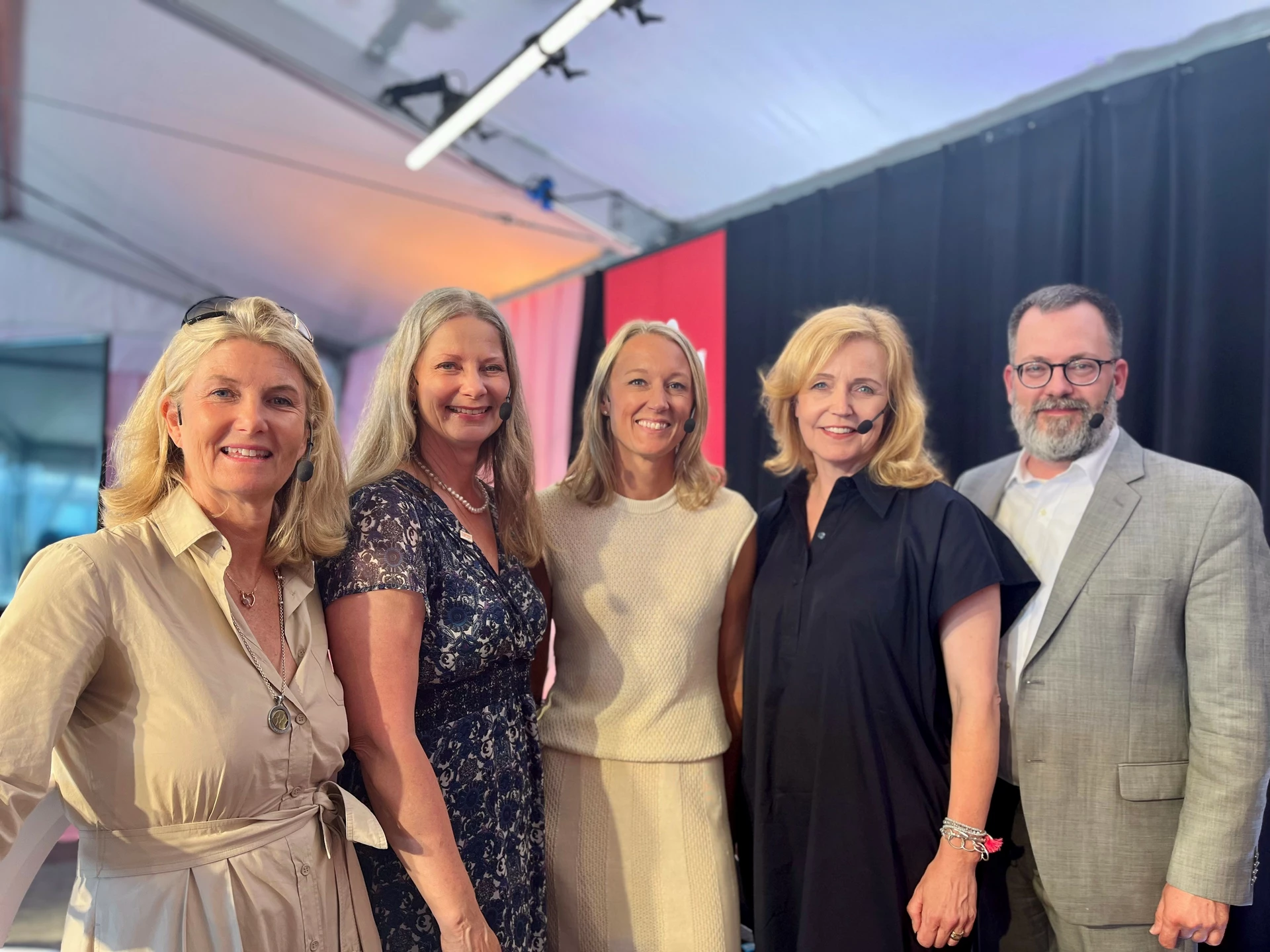 Lotta Bourgoin at stage with panel