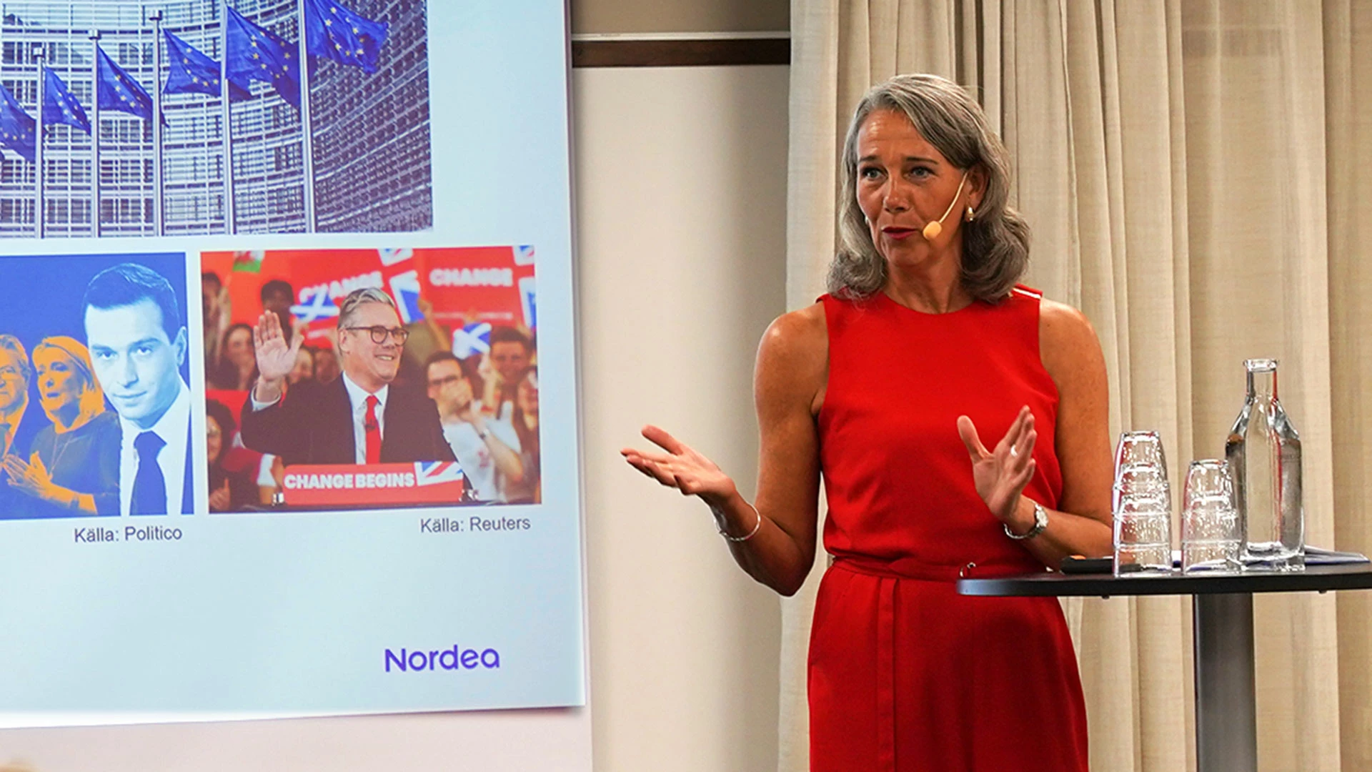Annika Winsth talar på Nordea Open 2024. 