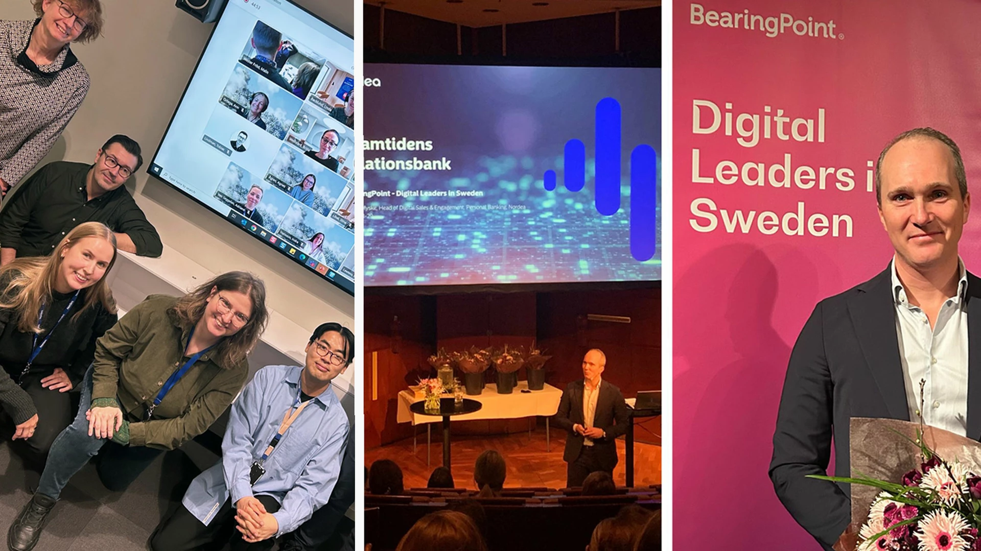 Patrik Myske pratade om Nordeas resa och tog emot pris på eventet Digital Leaders in Sweden anordnat av BearingPoint.