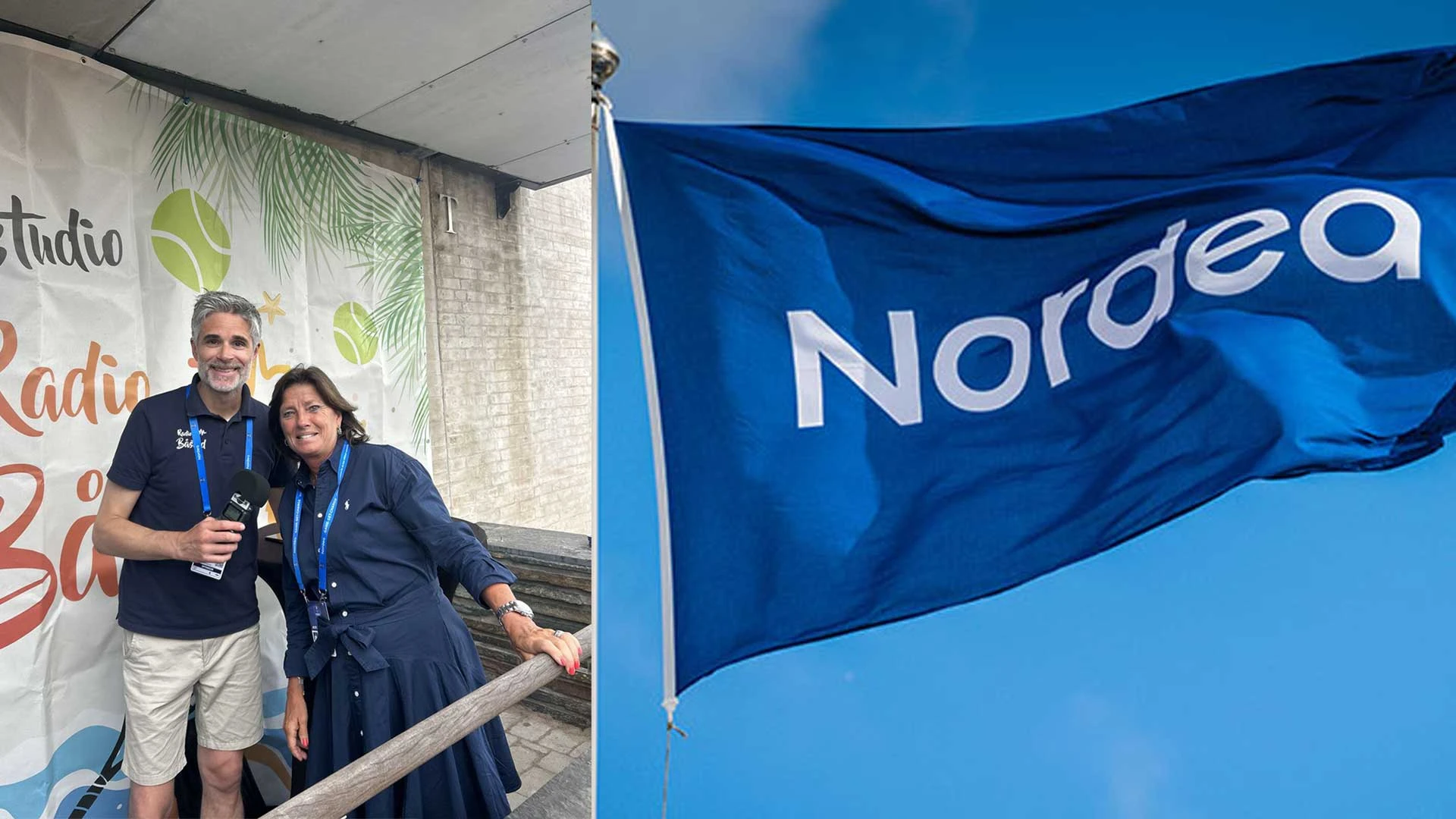 Nordeas Caroline Törnqvist intervjuas i radio Båstad. 