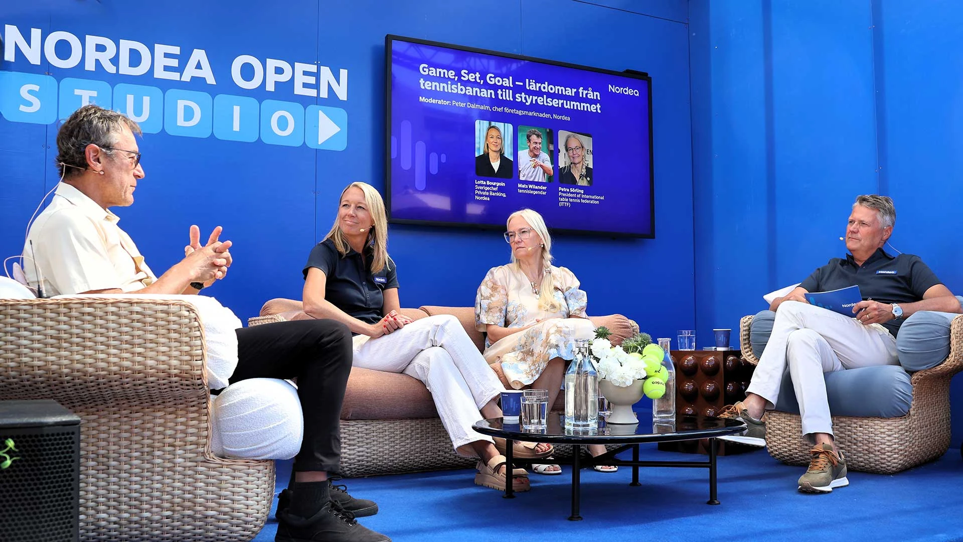 medverkar Lotta Bourgoin, chef för Private Banking på Nordea, Mats Wilander, tidigare världsetta i tennis, samt Petra Sörling, President of International table tennis federation (ITTF).  Moderator: Peter Dalmalm, Sverigechef Företagsmarknaden, Nordea. 