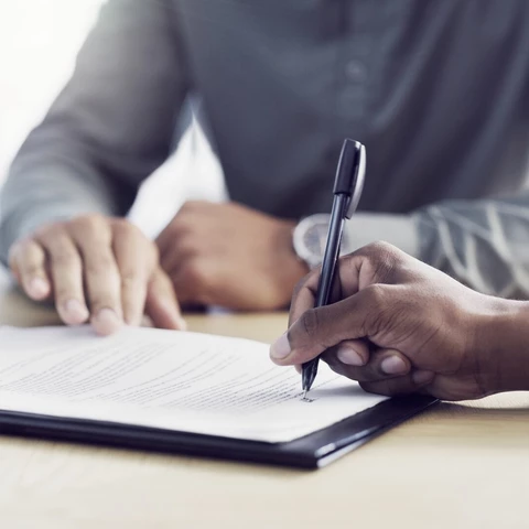 Signing contract