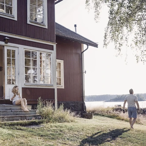 Couple at summer house