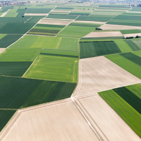Arial view of fields