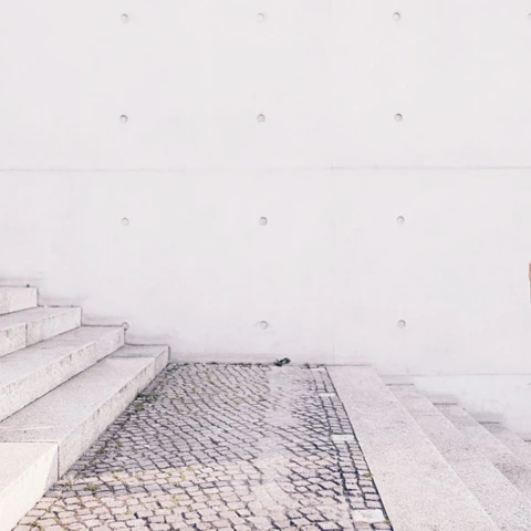 running woman up for stairs
