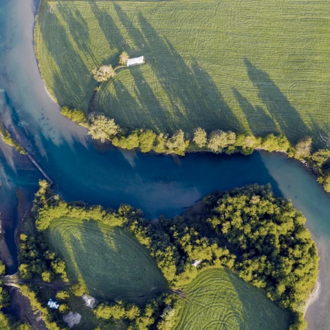 Stryneelva river from above stryn norway